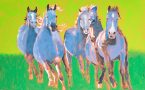 My-Blue-Horse-On-Green-30x48
