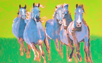 My-Blue-Horse-On-Green-30x48