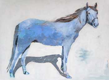 My-Blue-Horse-On-White-36x48