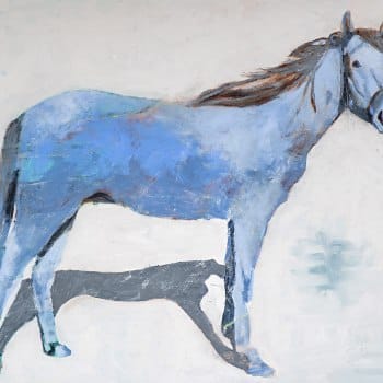 My-Blue-Horse-On-White-36x48